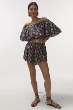 Leonardo High-waist printed shorts
