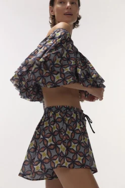 Leonardo High-waist printed shorts