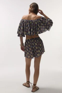 Leonardo High-waist printed shorts